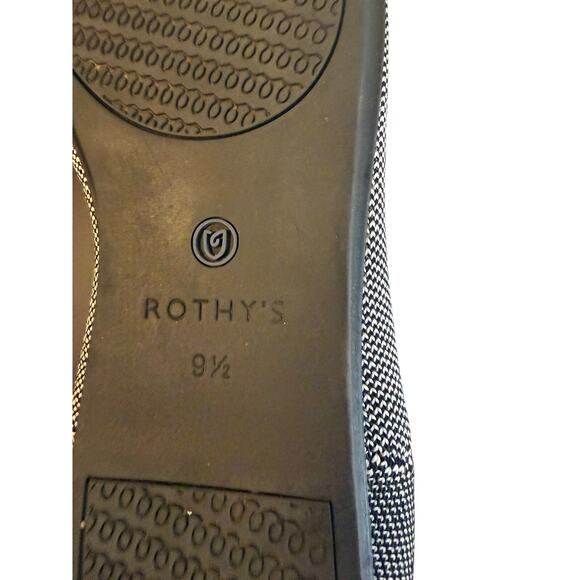 Rothy’s Women’s Grey Mist Captoe Black and White Ballet Shoes Flats Size 9.5 - Picture 6 of 13